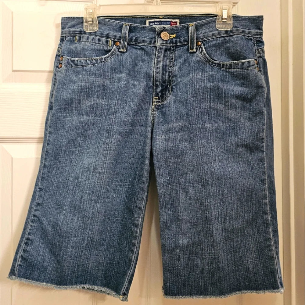 Old Navy Ultra Low Waist Denim Blue Jean Bermuda Shorts